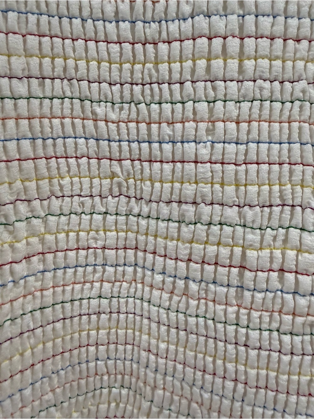 Aura White Smocked Dress with Rainbow Tie Straps from Red Dress Small - Picture 3 of 6